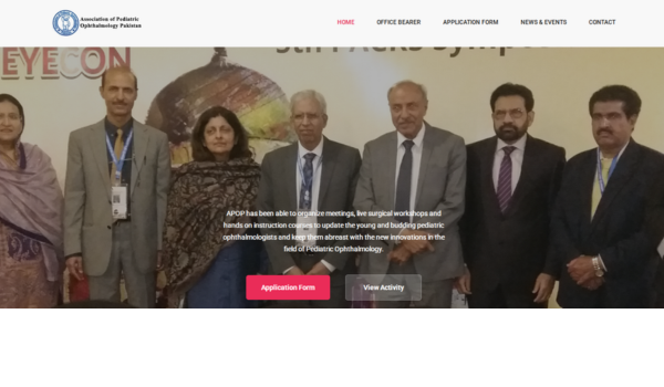 Association of Pediatric Ophthalmology of Pakistan website preview